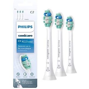 Philips Sonicare HX9023/65 Genuine C2 Optimal Plaque Control Toothbrush Head, 3 Pack, White