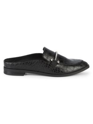 Camrin Croc-Embossed Low-Back Loafers