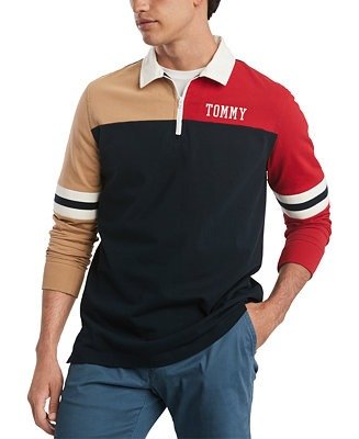 Men's Hale Colorblock Long Sleeve Polo Rugby Shirt, Created for Macy's