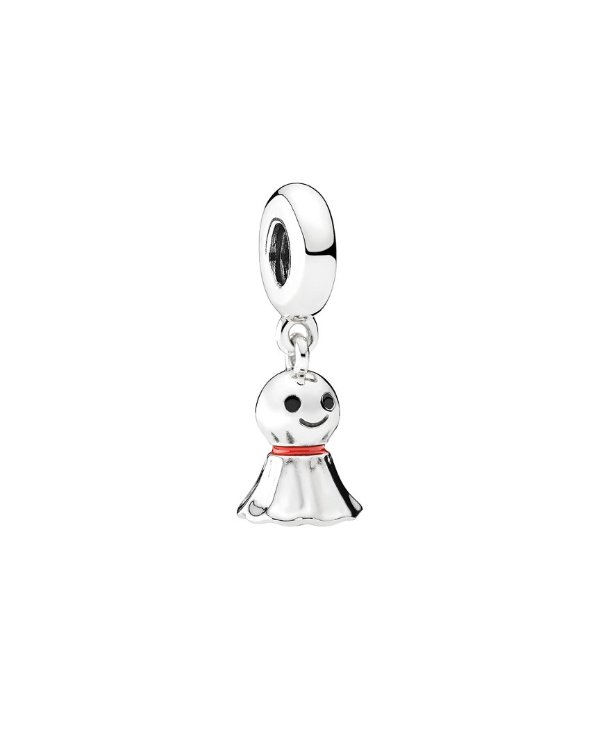 Jewelry Silver & Red Enamel Sunny Doll Dangle Charm