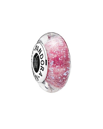 Disney Anna Silver & Pink Murano Glass Charm