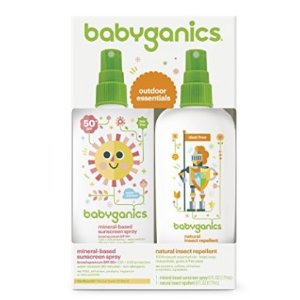 Babyganics Mineral-Based Baby Sunscreen Spray SPF 50, 6oz Spray Bottle + Natural Insect Repellent 6oz Spray Bottle Combo Pack