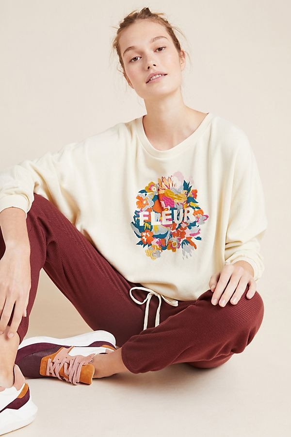 Fleur Tie-Waist Graphic Sweatshirt