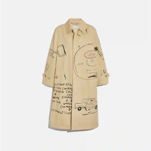 X Jean Michel Basquiat Trench Coat