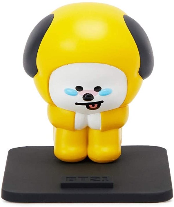 Official Merchandise by Line Friends - CHIMMY Character Cell Mobile Phone Stand Holder Cradle, Yellow