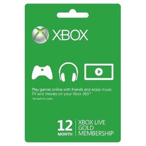 Xbox 360 Live 12-Month Gold Membership Subscription Card