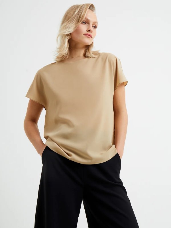 Crepe Light Crewneck Top Incense | French Connection USCrepe Light Crewneck Top