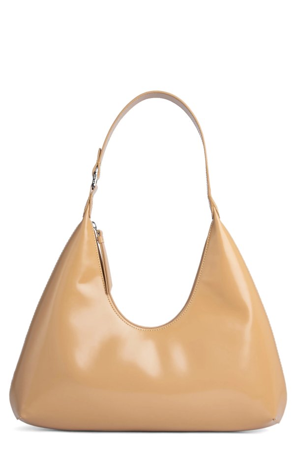 Amber Semi Patent Leather Hobo Bag