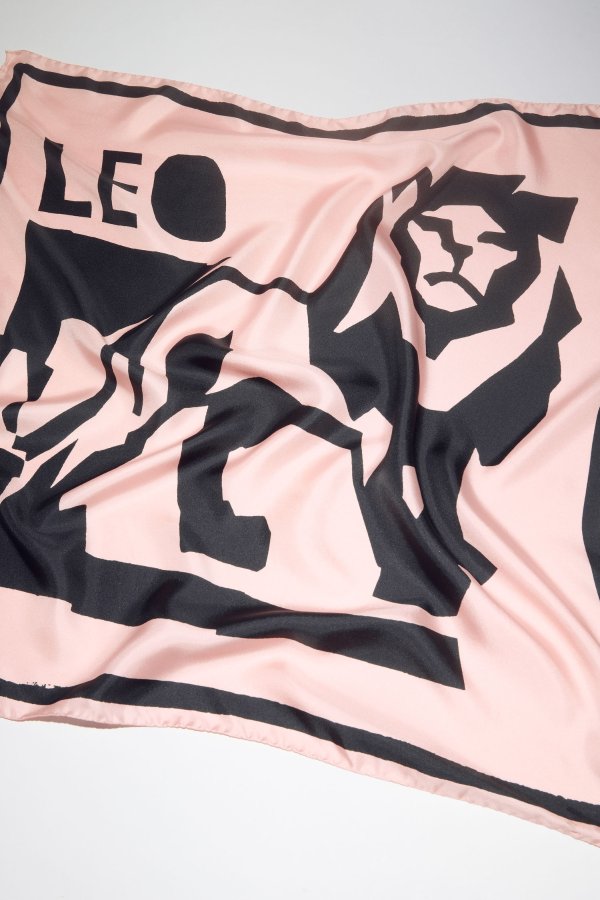 Leo print scarf - Rose pink