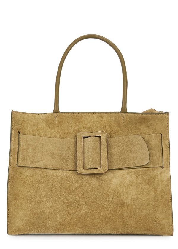 Bobby olive suede top handle bag
