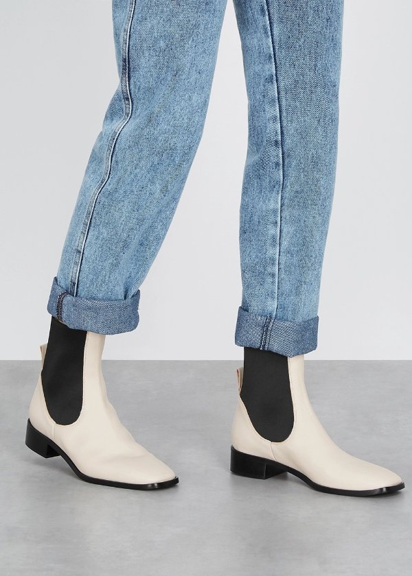 Vernazza 30 off-white leather Chelsea boots