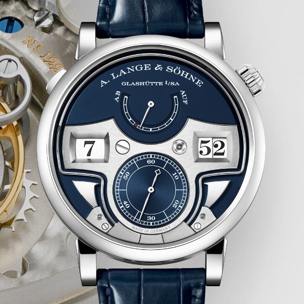 A. Lange and Sohne Zeitwerk Black Dial 18K White Gold Men's Watch 140.029