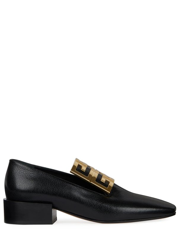 Leather High-Vamp Loafer with 4G Logo