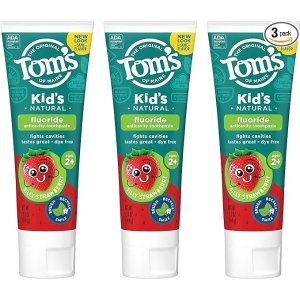 Tom's of Maine需勾选额外优惠券儿童含氟牙膏 5.1 盎司*3