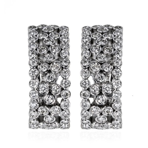 18K White Gold Diamond 1.80ct Earrings Y0755RB