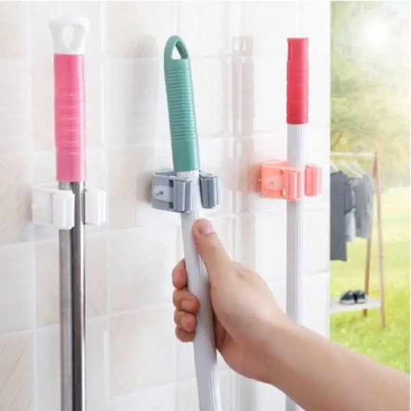 1pc Broom Hanger Storage Rack Organizer Clips Clamping Seamless Mop Hooks Bathroom Tools Suction Hanging Pipe Hooks Household Tools 11lbs Max Weight | Free Shipping For New Users | Temu