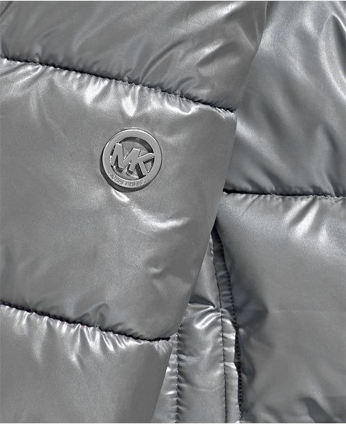Big Girls Hooded Stadium Jacket with Faux-Fur Trim