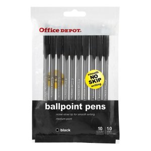 Office Depot Brand Tinted Ballpoint Stick Pens, Medium Point, 1.0 mm, Pack Of 10