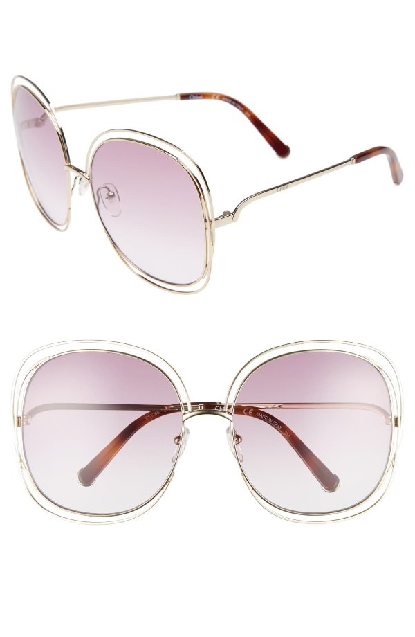 Carlina 62mm Square Sunglasses