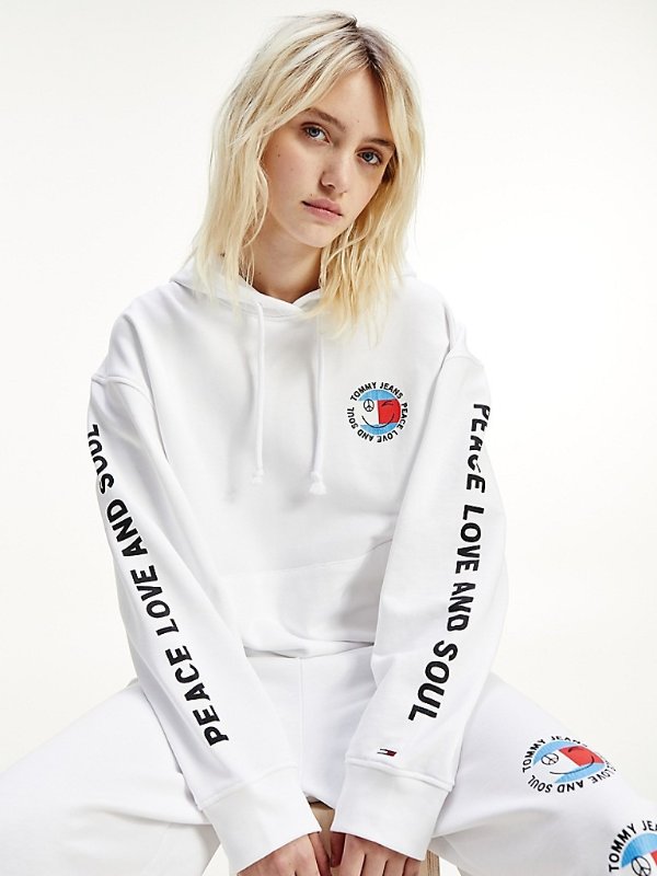 Curve Organic Cotton Peace Smiley Hoodie | Tommy Hilfiger