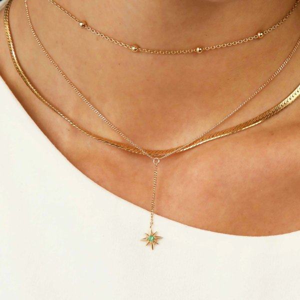 Cosmic Emerald Pendant Necklace in Gold