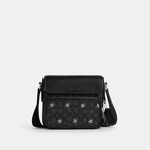 Sullivan Flap Crossbody In Signature Jacquard With Star Embroidery