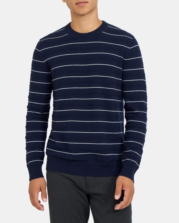 Striped Crewneck Sweater in Cashmere