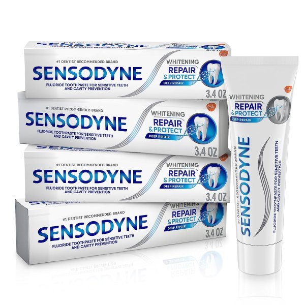 Sensodyne Repair and Protect Whitening Toothpaste 3.4 oz (Pack of 4)