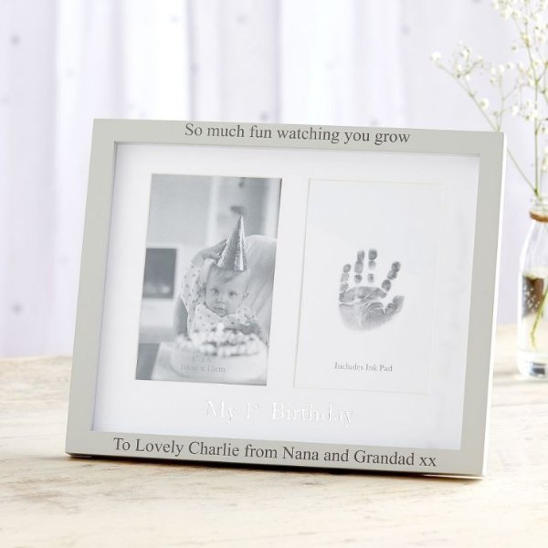 Personalized 'My 1st Birthday' Picture and Ink Print Frame Welcome %1