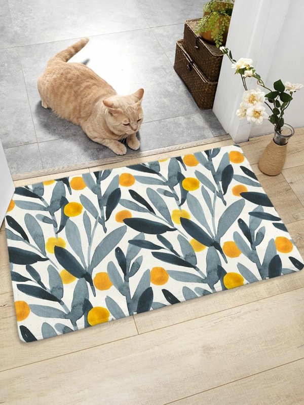 Leaf Print Floor Mat