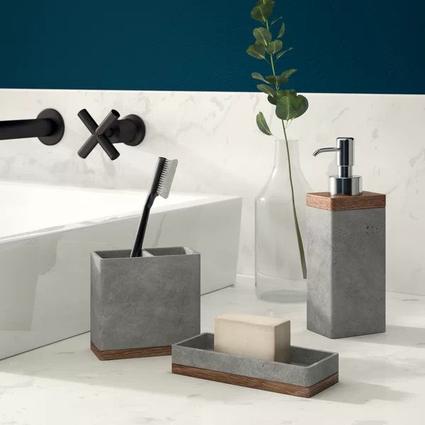 Stonington Concrete Stone 3 Piece Bathroom Accessory SetStonington Concrete Stone 3 Piece Bathroom Accessory SetProduct OverviewRatings & ReviewsCustomer PhotosQuestions & AnswersShipping & ReturnsMore to Explore