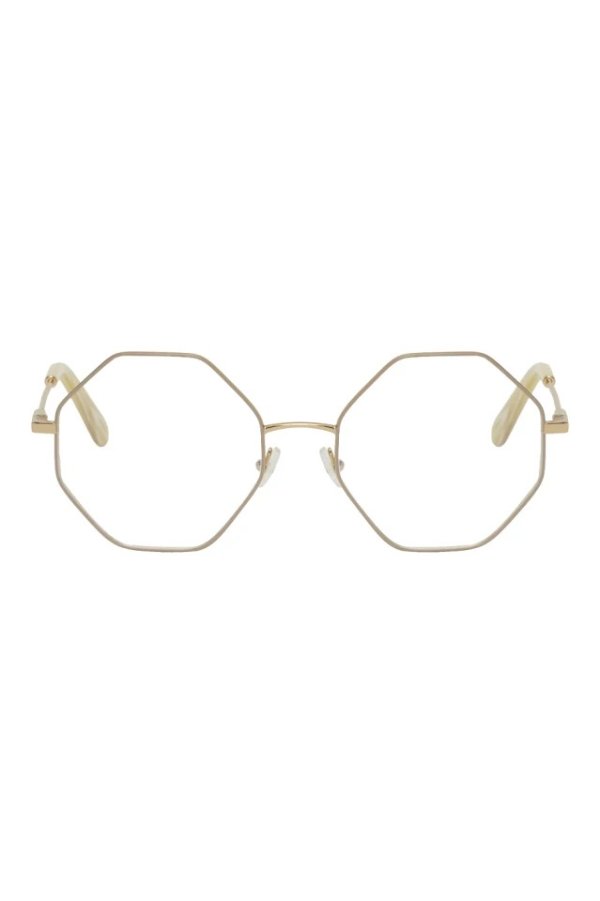 Gold Metal Octagon Glasses