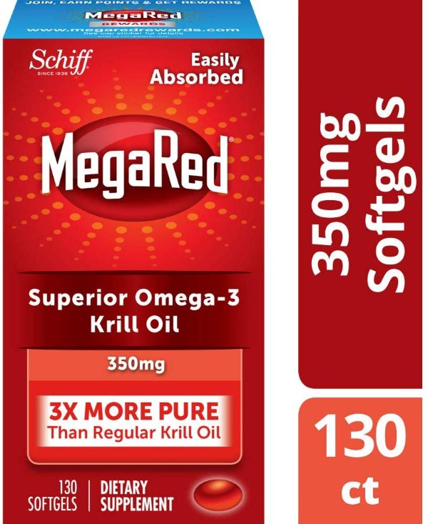MegaRed 350mg Omega-3 Krill Oil 130ct