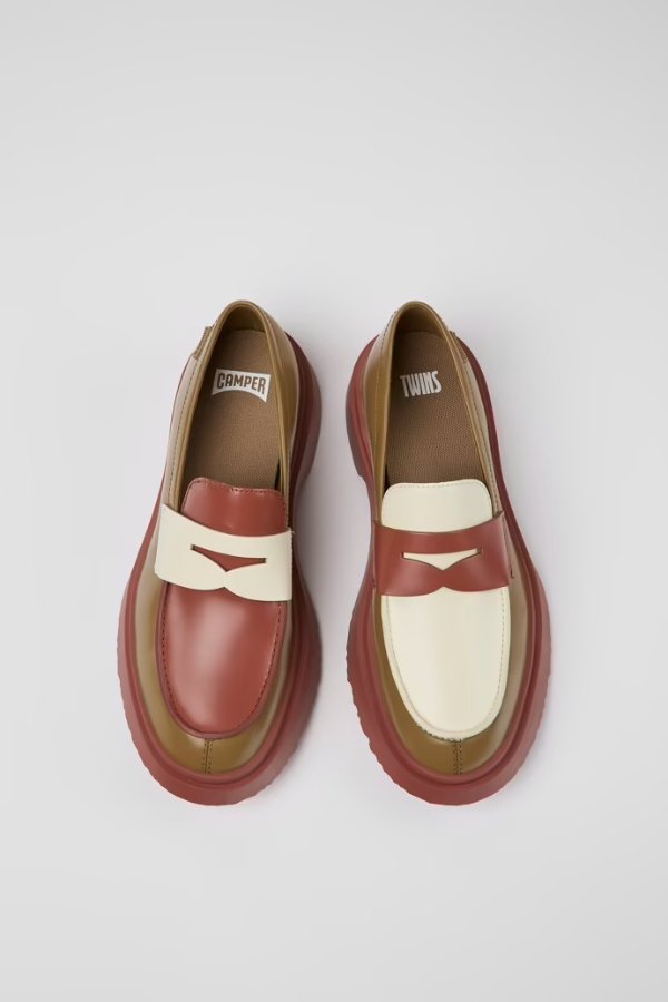 Twins Multicolored Leather Loafer for Women