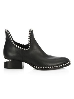 - Kori Cutout Studded Leather Ankle Boots