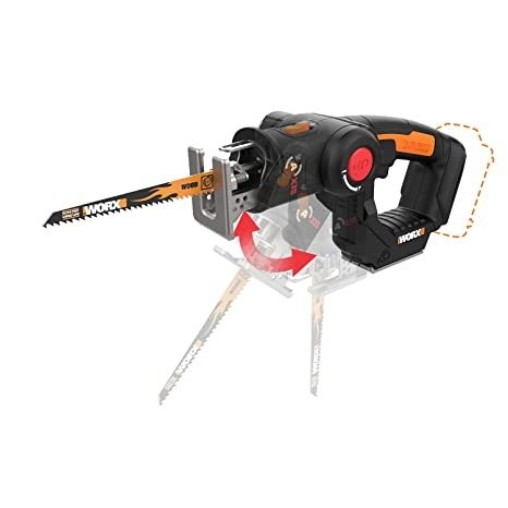 WORX WX550L.9 20V AXIS 2-in-1 Reciprocating Saw and Jigsaw with Orbital Mode, Variable Speed and Tool-Free Blade Change (TOOL ONLY)