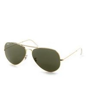 RAY BAN Aviator Arista Polarized Green Eye 58mm Sunglasses