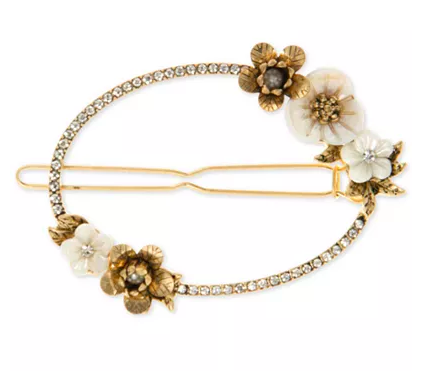 lonna & lilly Gold-Tone Crystal & Imitation Pearl Flower Hair Barrette发夹