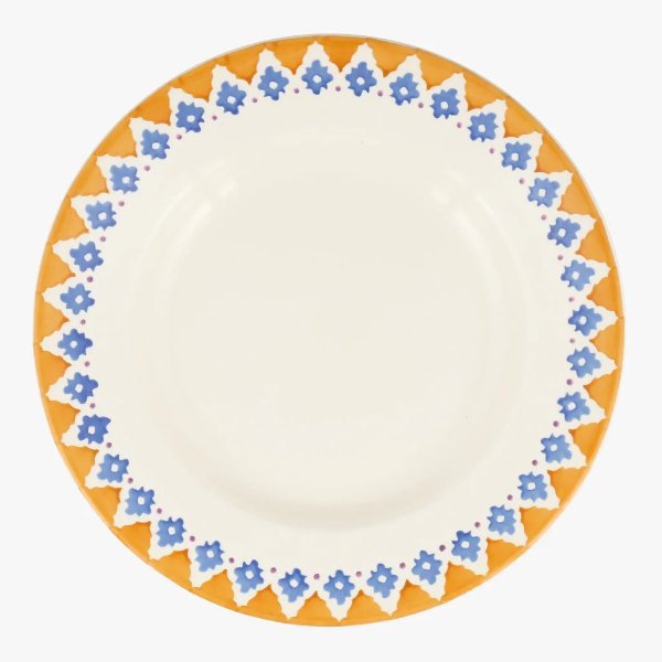 橙蓝色花边餐盘