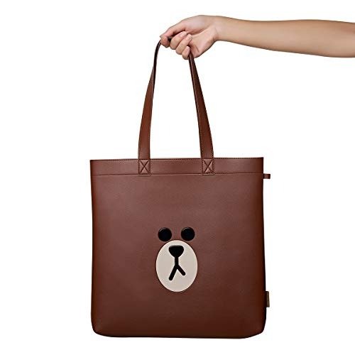 Tote Bag - BROWN Character Faux Leather Shoulder Purse, Brown