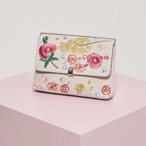 TOPSHOP Floral Embroidered Faux Leather Crossbody Bag @ Nordstrom