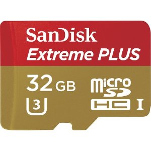 SanDisk Extreme PLUS 32GB microSDHC/SDHC UHS-I Memory Card