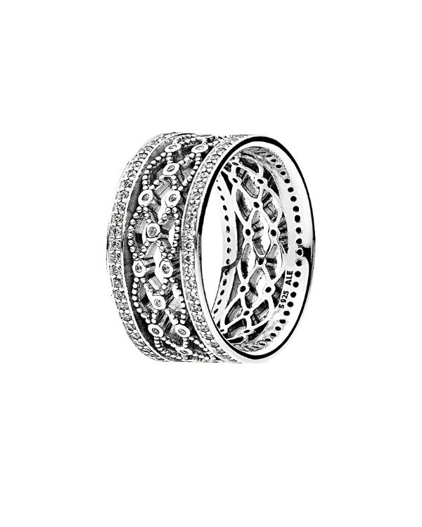 Silver CZ Lacework Ring