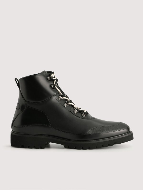 Leather Combat Boots - Black