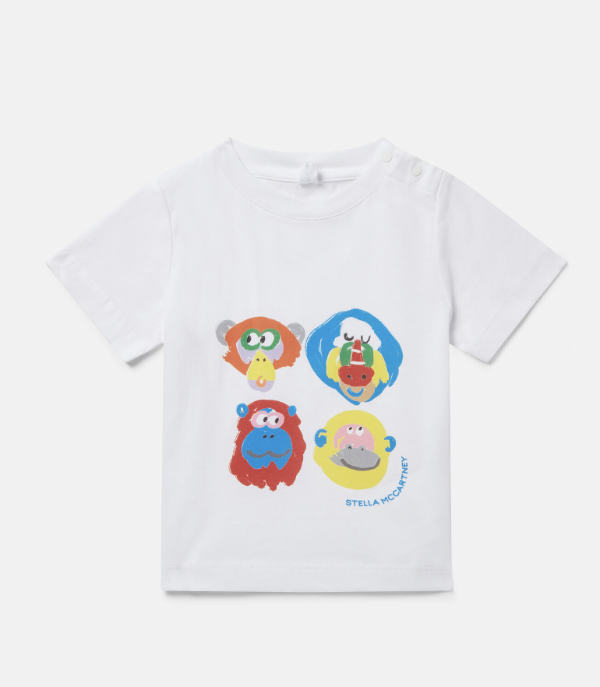 Monkey Family Print T-Shirt