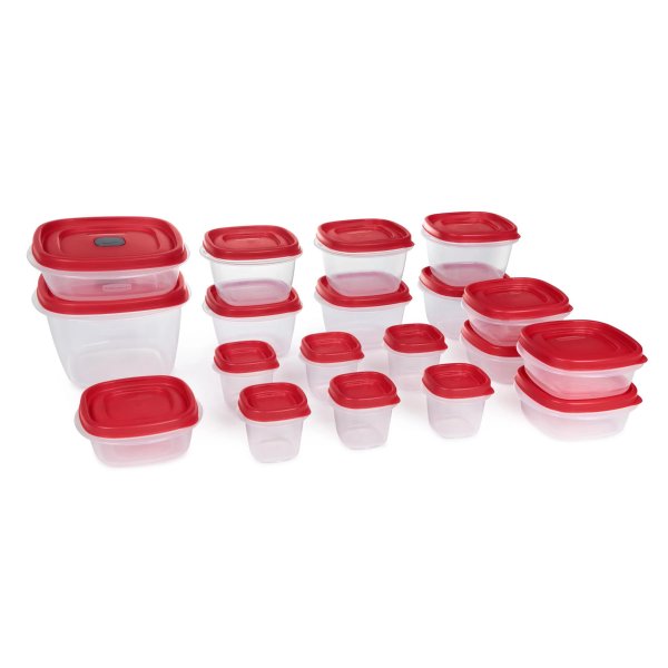 Easy Find Vented Lids Food Storage Containers, 38-Piece Set, Red