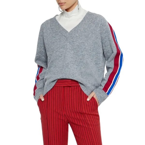 Briona striped melange wool-blend sweater