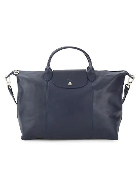 Le Pliage Leather Top Handle Bag
