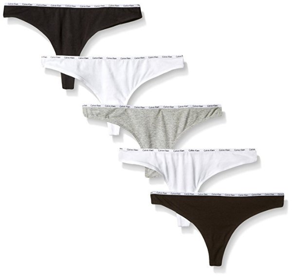 Calvin Klein Women's Signature Cotton 5 Pack Thong