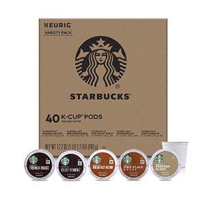 Starbucks Black Coffee K-Cup Variety Pack for Keurig Brewers, 40 K-Cup Pods